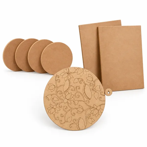 Tokyodo_MDF_Art_and_Craft_Board_Set_with_Round_Plain_Base,_Rectangular_Board_and_Pre-Marked_Cutout_for_DIY_Resin_Art,_Mandala,_Lippan_Art,_Painting,_Mirror_Work,_Home_Decor_and_Handmade_Wall_Decoration