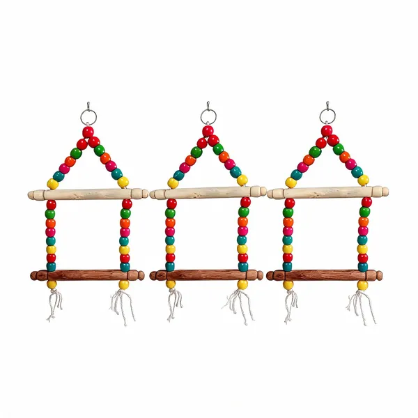 Tokyodo_Bird_Swing_Toy_For_Parrots_And_Budgies_2_Step_Hanging_Swing_Colorful_Wooden_Beads_Bells_Hammock_Perch_Hanging_Cage_Accessory_For_Parakeets_Lovebirds_Cockatiels_Small_Birds_-_Pack_of_3