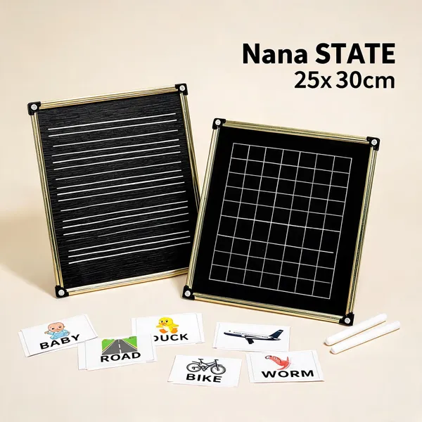 Nano_Slate_Educational_Board_Black_Mdf_25_X_30_Cm_Pre_Printed_Lines_And_Graph_Sturdy_Gold_Tin_Frame_With_3_Letter_Spelling_Flashcards_1_Plane