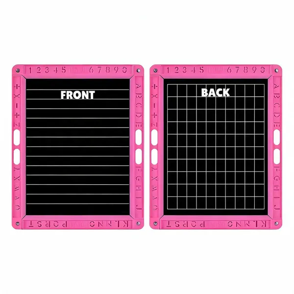 Tokyodo_Kids_Slate_20x25_Double_Sided_Multipurpose_Writing_Board_With_Spelling_Cards_Learning_Toy_1_Pink_Line_Graph_Slates