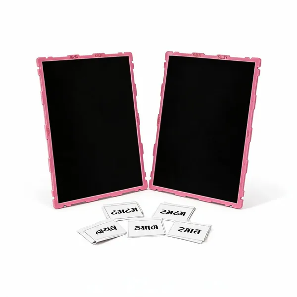 Tokyodo_Kids_Double_Sided_Slate_Board_Reusable_Chalk_Writing_Pad_Educational_Learning_Toy_For_Drawing_Writing_Alphabet_Practice_With_Word_Learning_Cards_20x25_Cm_Pink_With_Gujarati_Words