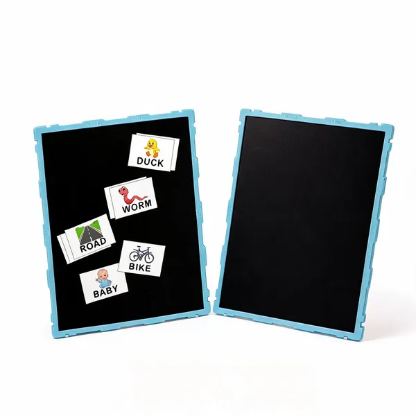 Tokyodo_Kids_Double_Sided_Slate_Board_Reusable_Chalk_Writing_Pad_Educational_Learning_Toy_For_Drawing_Writing_Alphabet_Practice_With_Word_Learning_Cards_20x25_Cm_Blue_With_English_Words