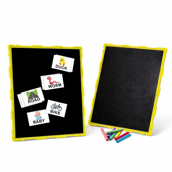 Tokyodo_Kids_Double_Sided_Slate_Board_Reusable_Chalk_Writing_Pad_Educational_Learning_Toy_For_Drawing_Writing_Alphabet_Practice_With_Word_Learning_Cards_20x25_Cm_Yellow_With_English_Words