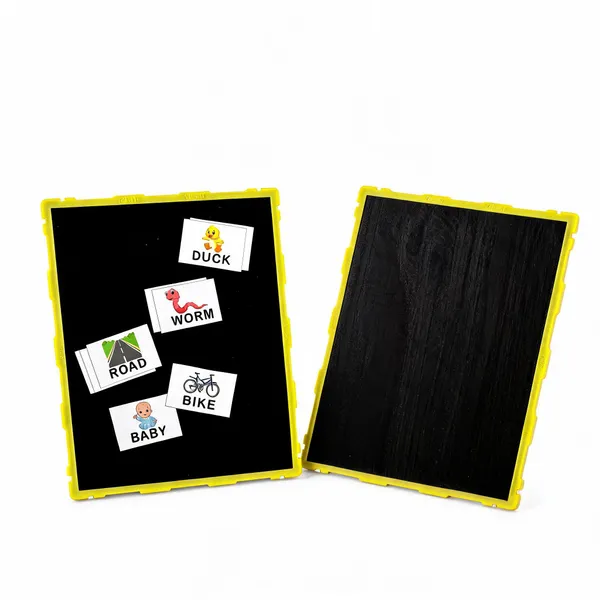Tokyodo_Kids_Double_Sided_Slate_Board_Reusable_Chalk_Writing_Pad_Educational_Learning_Toy_For_Drawing_Writing_Alphabet_Practice_With_Word_Learning_Cards_20x25_Cm_Yellow_With_English_Words