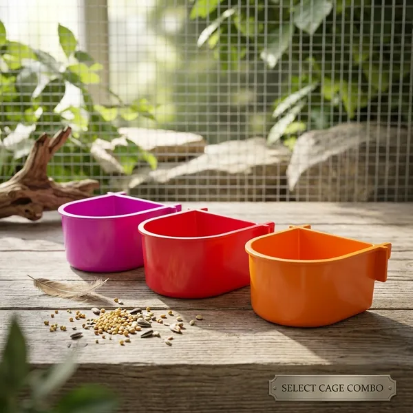 Bird_Cage_Plastic_Food_Feeder_Bowl_Water_Feeder_Cup_300ml_For_Love_Birds_Cockatiel_Finches_Pigeon_Other_Birds_Purple_,_Red_And_Orange
