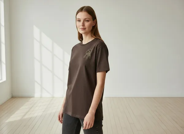 Brown_Casual_Fit_T-Shirt_for_Women