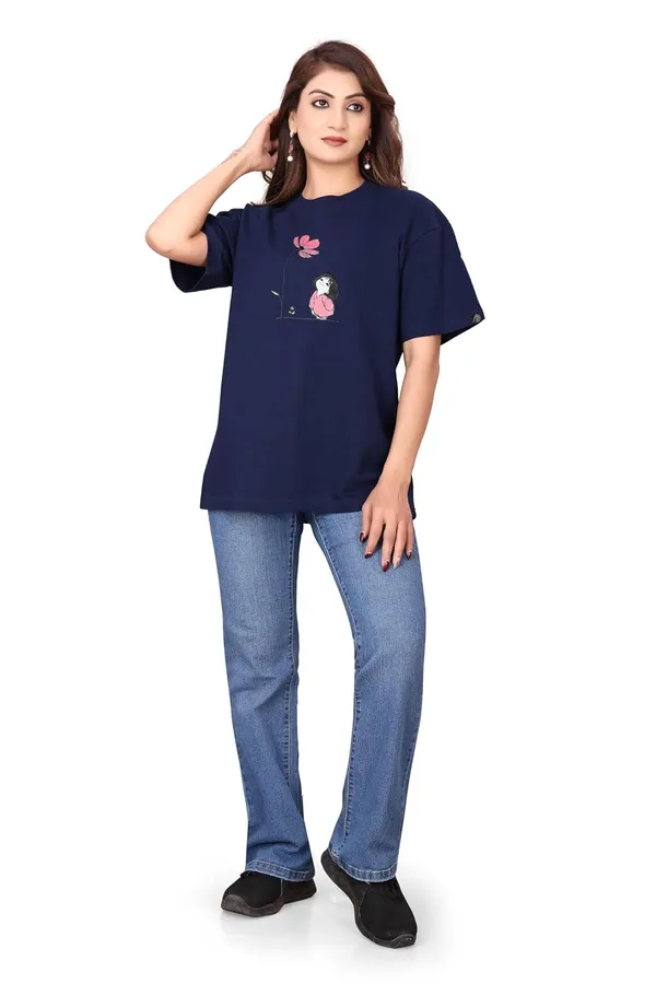 Women_S_Cotton_Blend_Embroidered__T_Shirt