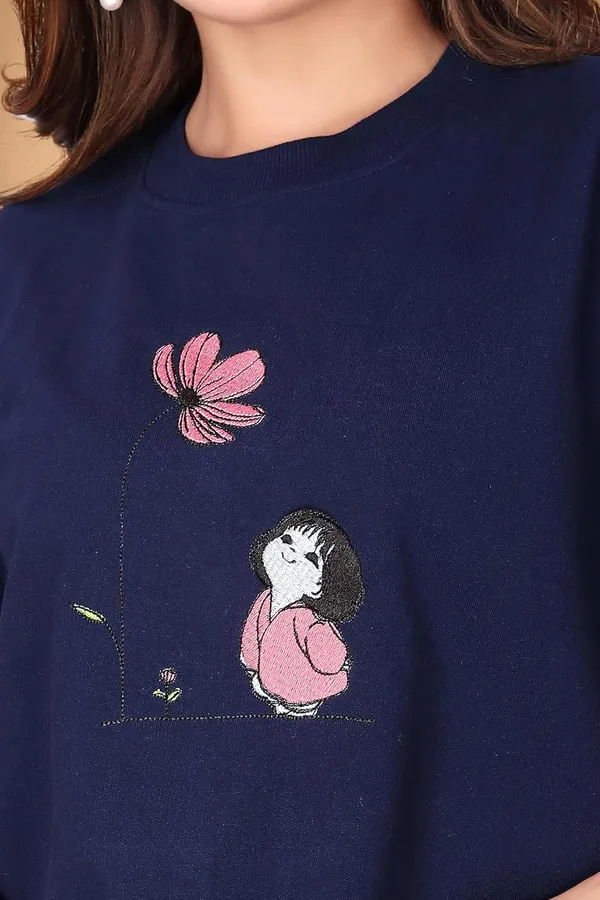 Women_S_Cotton_Blend_Embroidered__T_Shirt