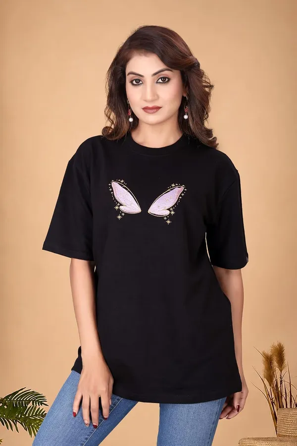 Women_S_Cotton_Blend_Embroidered_T_Shirt