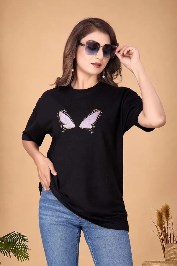Women_S_Cotton_Blend_Embroidered_T_Shirt