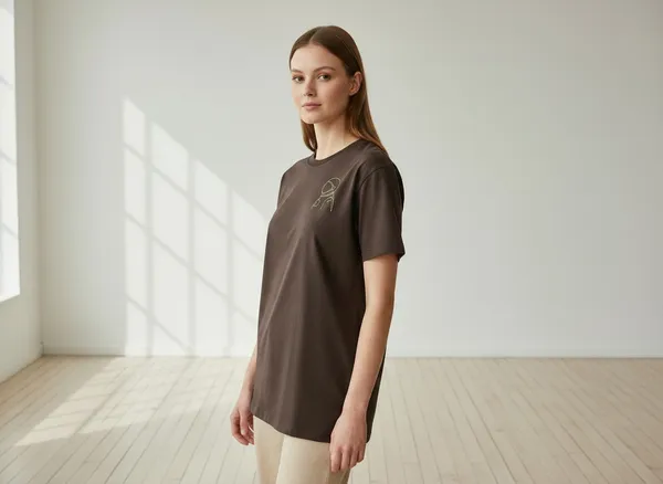 Brown_Casual_Fit_T-Shirt_for_Women