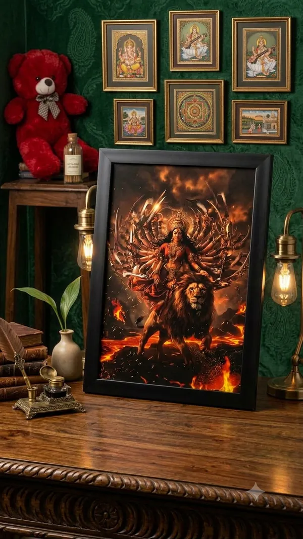 Black_Framed_Religious_Goddess_Durga_Wall_Art