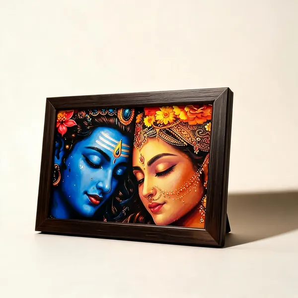 Pvc_Frame_Devotional_Radha_Krishna_Multicolor_Framed_Wall_Art