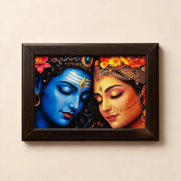 Pvc_Frame_Devotional_Radha_Krishna_Multicolor_Framed_Wall_Art