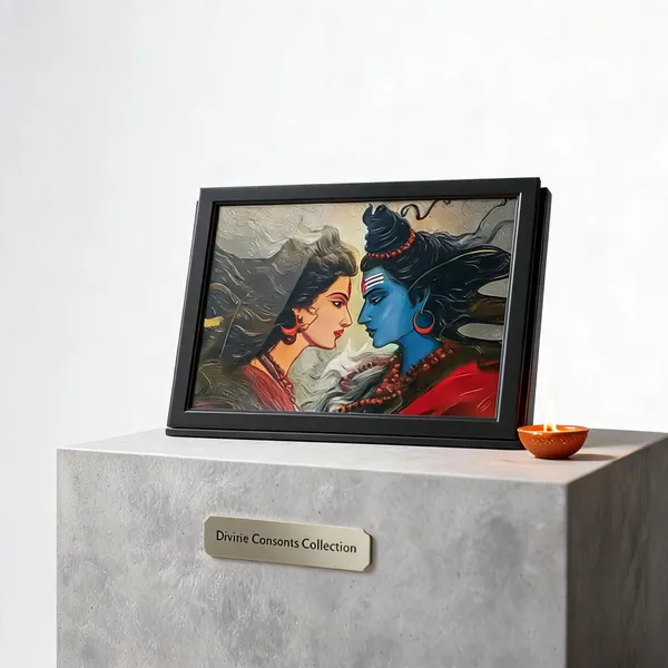 Pvc_Frame_Devotional_Shiva_Parvati_Portrait_Framed_Wall_Art