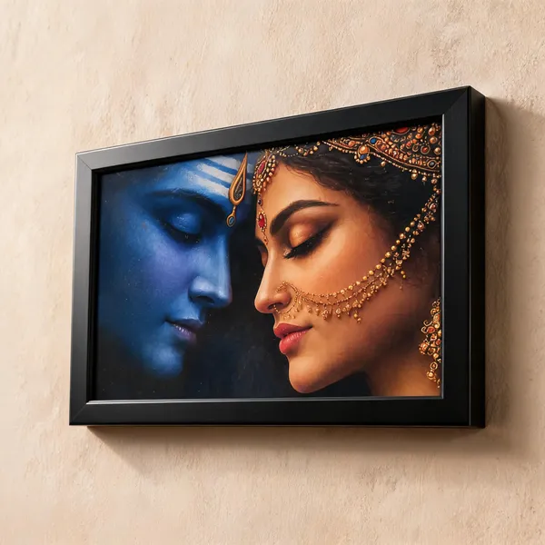 Pvc_Frame_Devotional_Krishna_Radha_Portrait_Framed_Wall_Art