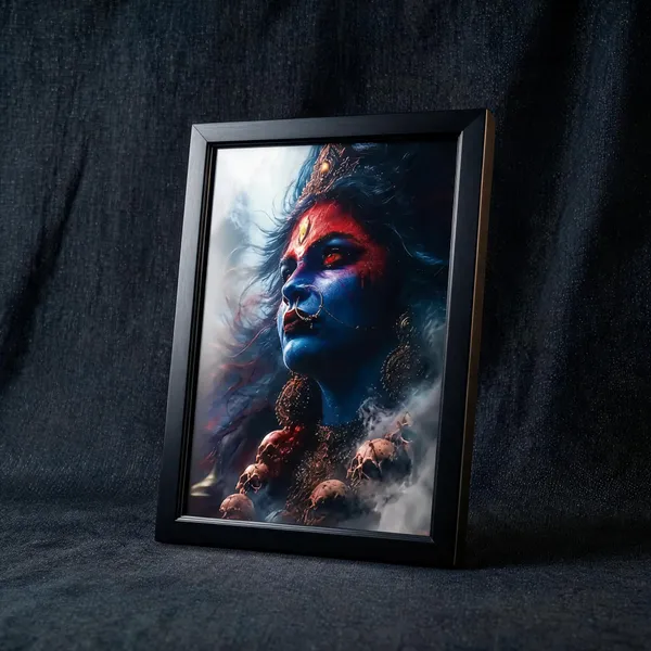 Pvc_Frame_Devotional_Goddess_Kali_Portrait_Framed_Wall_Art