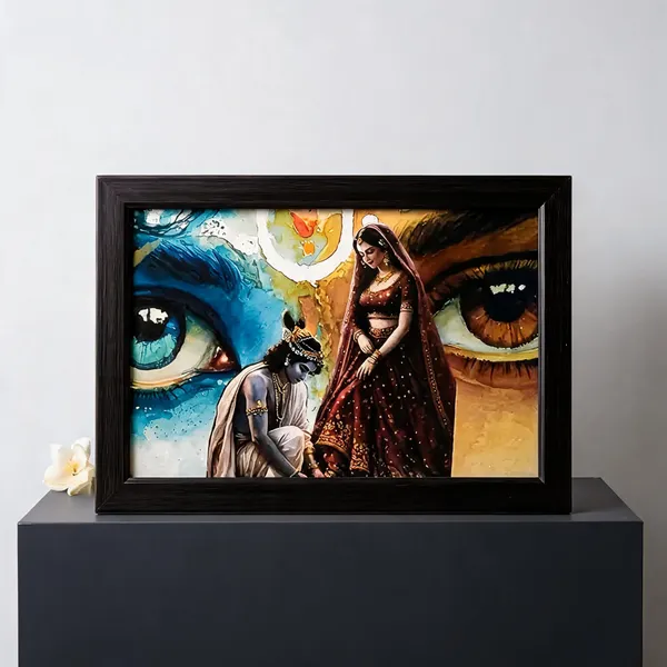 Pvc_Frame_Devotional_Radha_Krishna_Landscape_Framed_Wall_Art