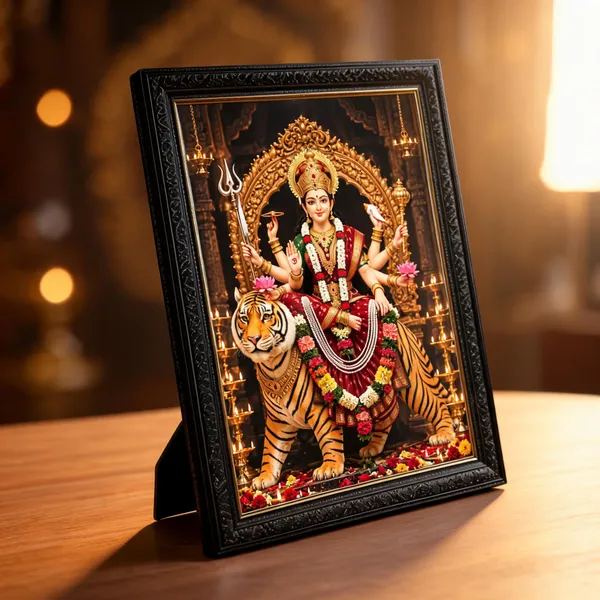 Pvc_Frame_Traditional_Goddess_Durga_Temple_Motif_Framed_Wall_Art