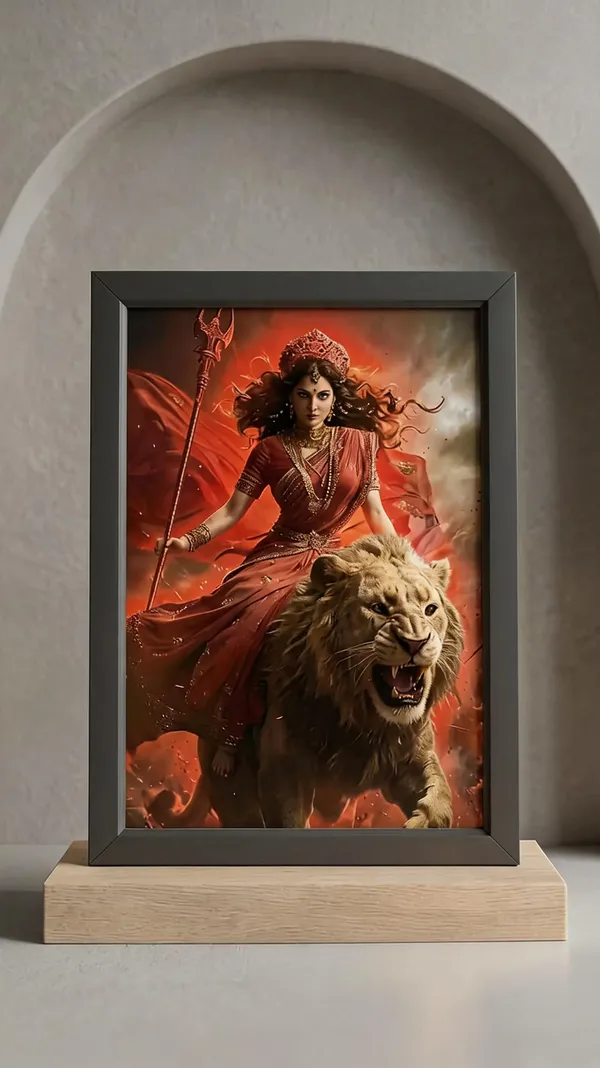 Pvc_Frame_Devotional_Goddess_Durga_Framed_Wall_Art