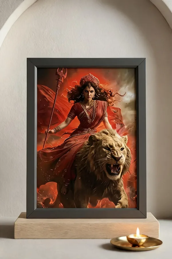 Pvc_Frame_Devotional_Goddess_Durga_Framed_Wall_Art