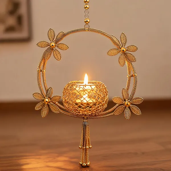 Metal_Traditional_Floral_Hanging_Diya_Holder