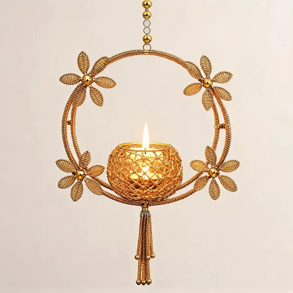Metal_Traditional_Floral_Hanging_Diya_Holder