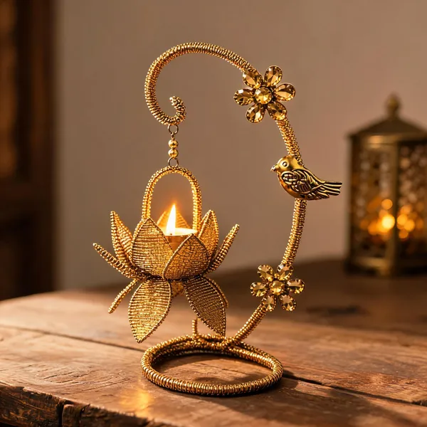 Metal_Traditional_Lotus_Floral_Diya_Stand