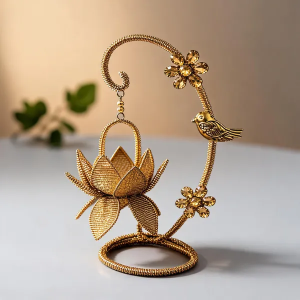 Metal_Traditional_Lotus_Floral_Diya_Stand