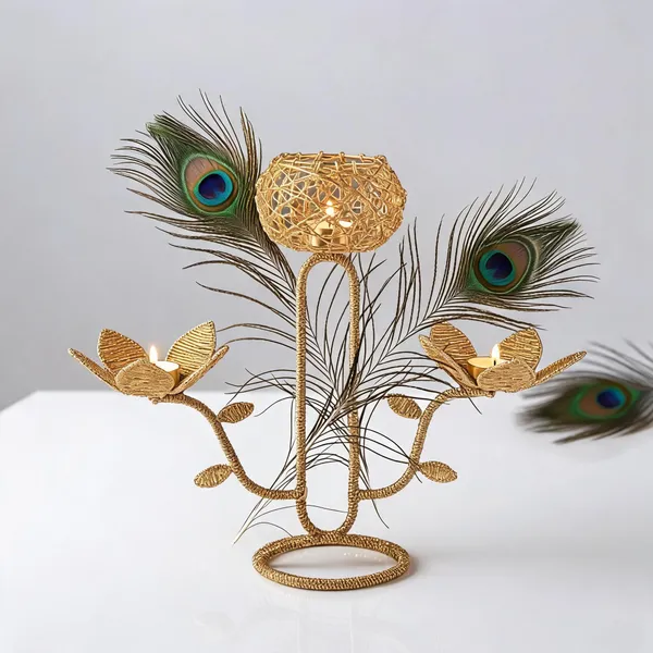 Metal_Traditional_Peacock_Feather_Floral_Candle_Holder