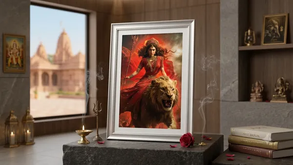 Wooden_Devotional_Goddess_Durga_Framed_Wall_Art