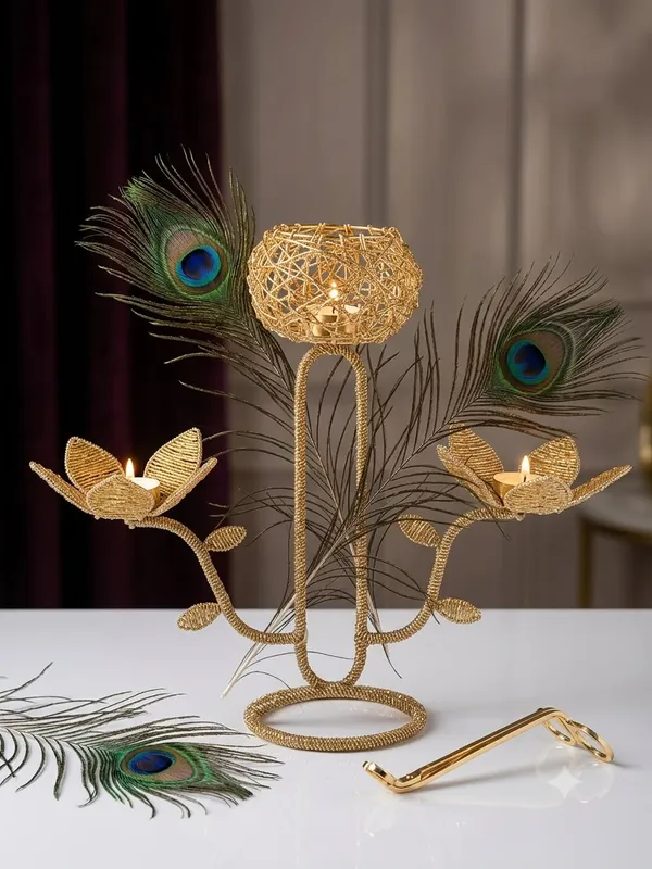 Metal_Peacock_Feather_Floral_Candle_Holder