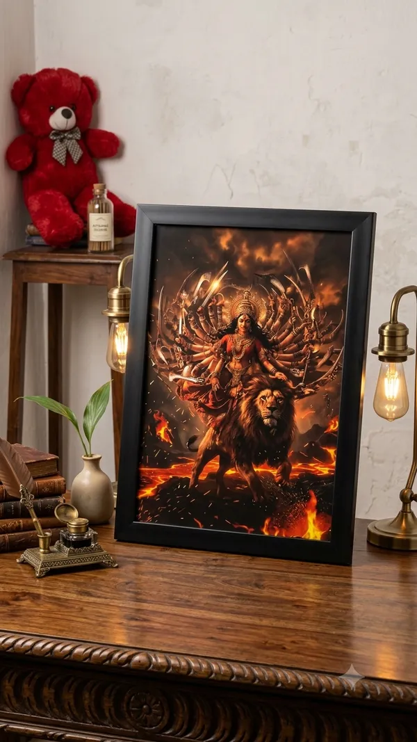 Black_Framed_Religious_Goddess_Durga_Wall_Art