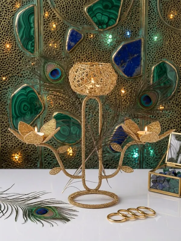 Metal_Peacock_Feather_Floral_Candle_Holder