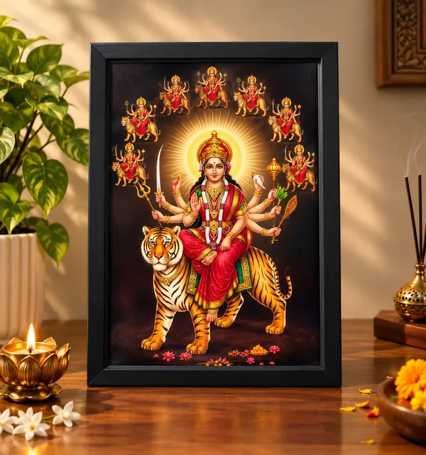 Black_Traditional_Maa_Durga_Framed_Wall_Art
