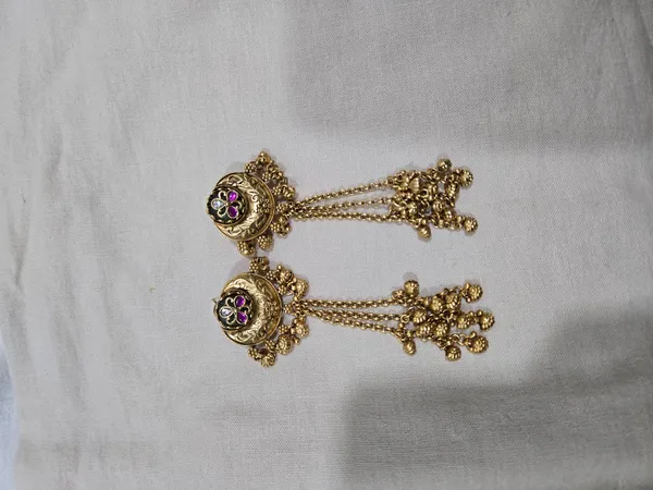 Gold_Tone_Purple_Stone_Chandelier_Earrings_for_Women