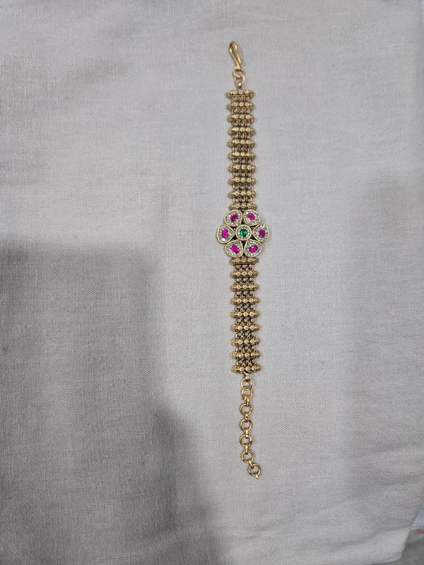 Gold_Tone_Floral_Stone_Bracelet_for_Women