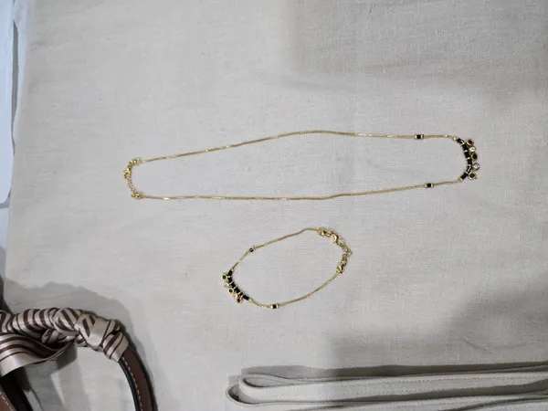 Gold_Tone_Beaded_Necklace_And_Bracelet_Set_for_Women