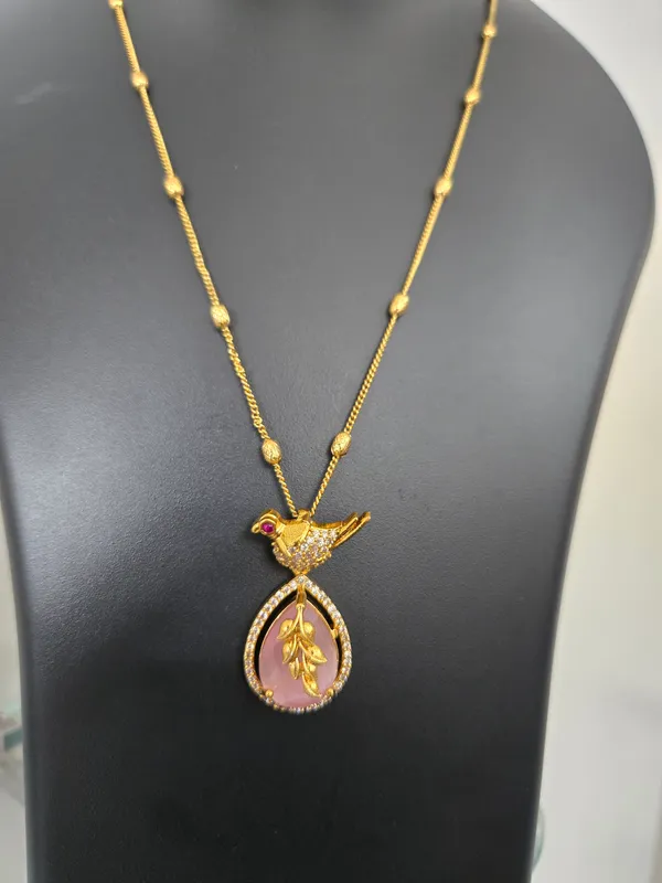Gold_Tone_Peacock_Pendant_Necklace_And_Earrings_Set