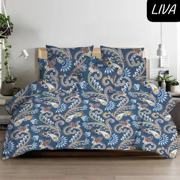 Blue_Paisley_Print_Bedding_Set_With_Pillow_Covers