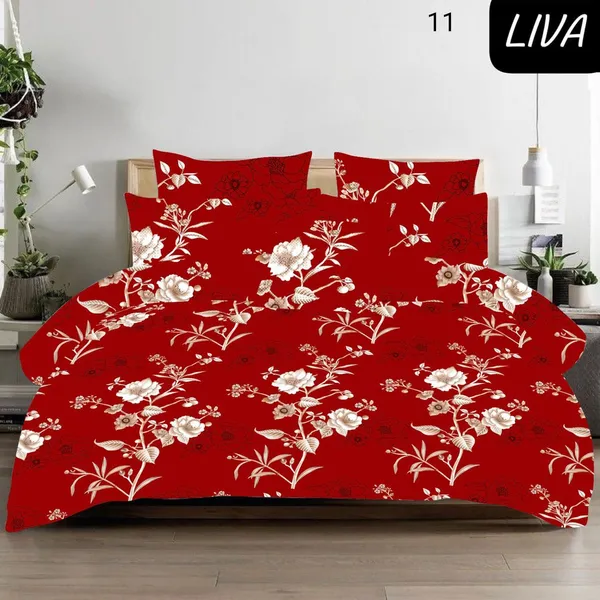 Red_Floral_Print_Double_Bedsheet