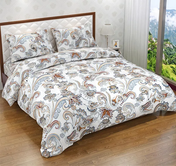 Cotton_Polyester_Blend_White_Floral_Paisley_Print_Double_Bedsheet