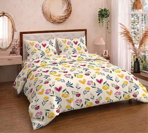 Cotton_Polyester_Blend_White_Botanical_Floral_Print_Duvet_Cover