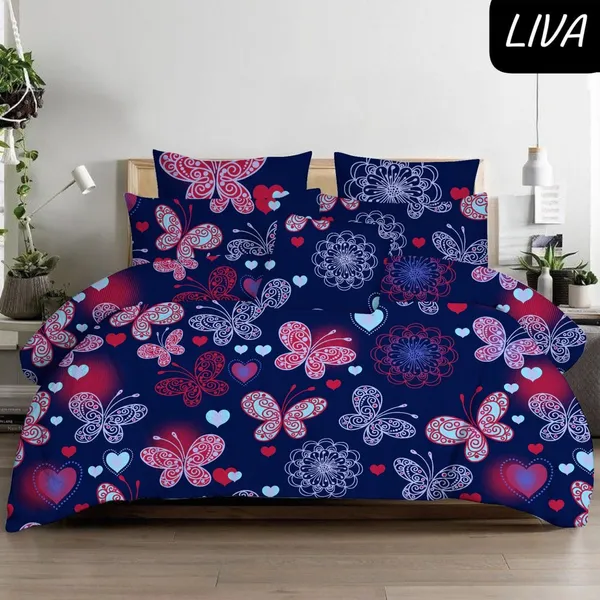 Blue_Butterfly_Print_Bedsheet_Set