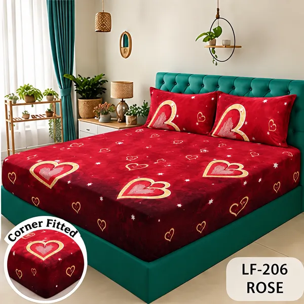 Cotton_Polyester_Blend_Red_Heart_Print_Fitted_Bedsheet