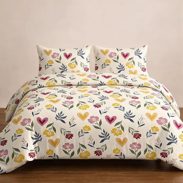 Cotton_Polyester_Blend_White_Botanical_Floral_Print_Duvet_Cover