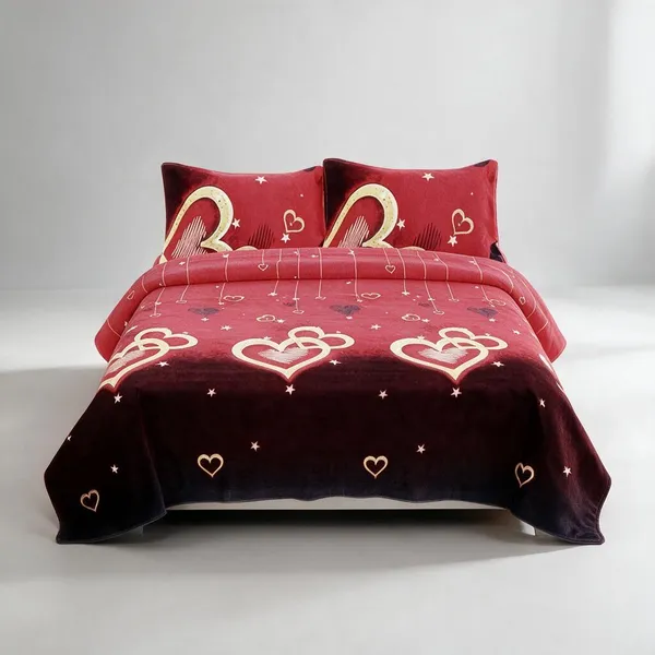 Cotton_Polyester_Blend_Red_Golden_Heart_Print_Double_Bedsheet