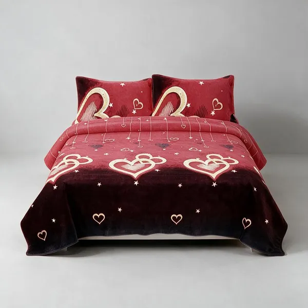 Cotton_Polyester_Blend_Red_Golden_Heart_Print_Double_Bedsheet