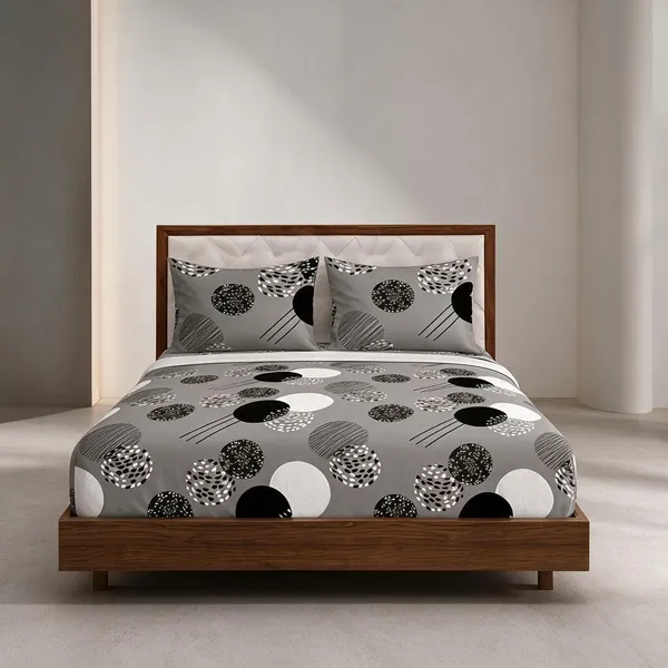 Cotton_Polyester_Blend_Grey_Geometric_Print_Fitted_Bedsheet