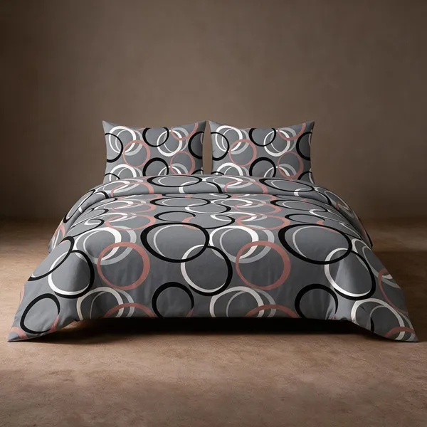 Cotton_Polyester_Blend_Grey_Geometric_Circle_Print_Double_Bedsheet